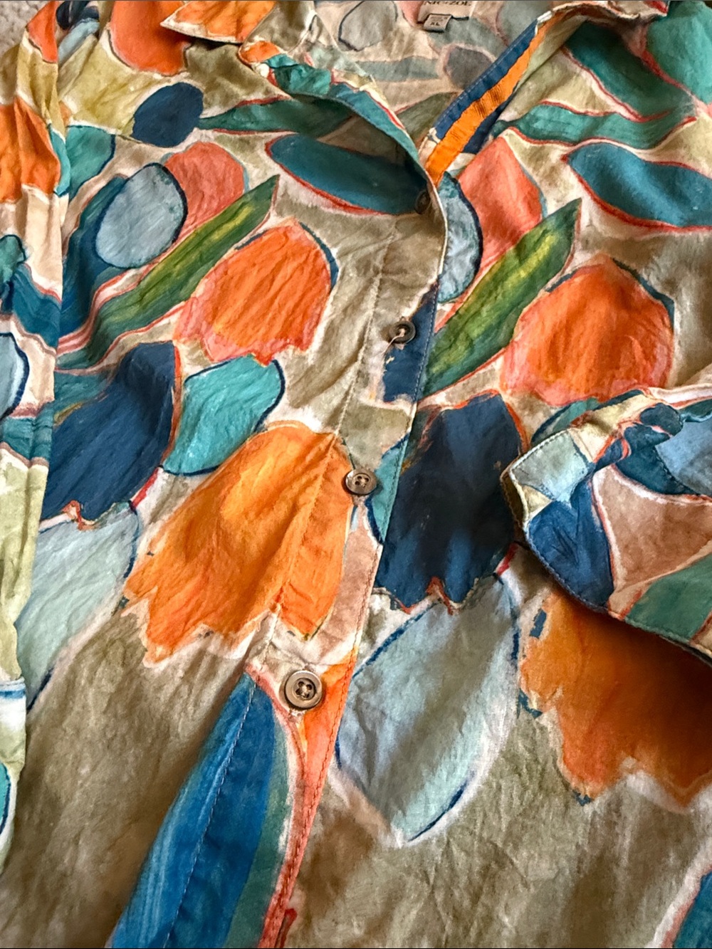 Flowy Abstract Leaf Tunic Multicolor - Picture 3 of 6